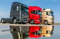 Die stärksten Serien-Lkw, Vergleichstest, Mercedes, Scania, Volvo