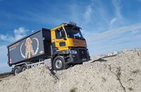 Fahrbericht Renault Trucks C 6x4 Abrollkipper Kiesgrube orange