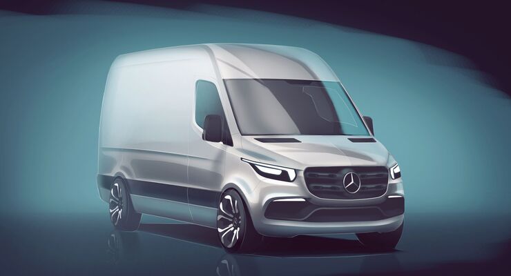 Skizze gibt Vorgeschmack auf kÃ¼nftige Designsprache: Mercedes-Benz Vans enthÃ¼llt erste Details zum neuen Sprinter
